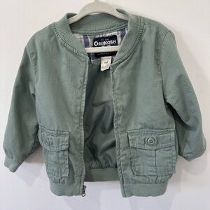 OshKosh B'gosh Boys Olive Green Kids Bomber Jacket - 18m